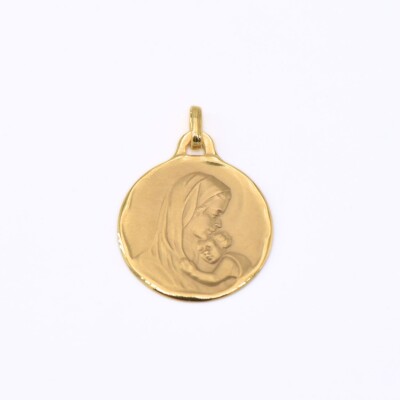 Médaille Vierge à l'enfant en or jaune