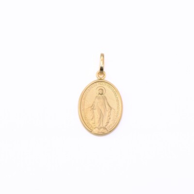Médaille Vierge Miraculeuse Collection Lumière en or jaune 750 millièmes.