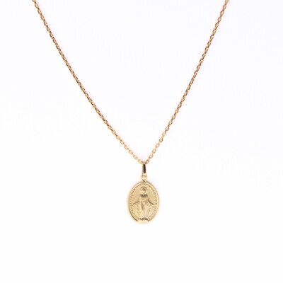 Médaille Vierge Miraculeuse Collection Lumière en or jaune 750 millièmes.