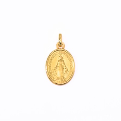 Médaille Vierge Miraculeuse Collection Lumière en or jaune 750 millièmes.