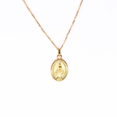 Médaille Vierge Miraculeuse Collection Lumière en or jaune 750 millièmes.
