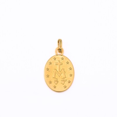 Médaille Vierge Miraculeuse Collection Lumière en or jaune 750 millièmes.