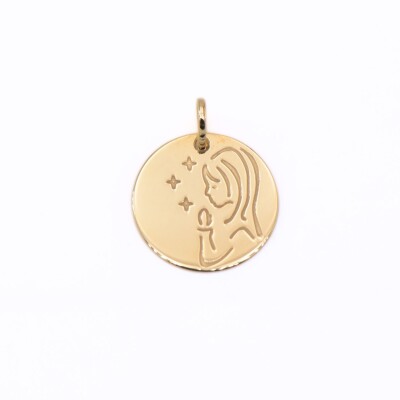 Médaille Vierge Collection Lumière or jaune 750 millièmes