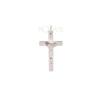 Croix Christ Collection Lumière en or blanc 750 millièmes