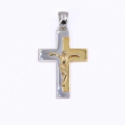 Croix Collection Lumière en or jaune et or blanc 750 millièmes.