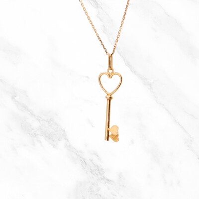 Pendentif Clé Cœur Collection Lumière en or jaune 750 millièmes