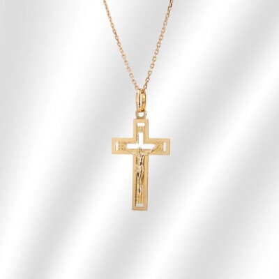 Croix Christ Collection Lumière en or jaune 750 millièmes