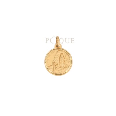 Médaille Vierge de Lourdes Collection Lumière en or jaune 750 millièmes, 14 mm.