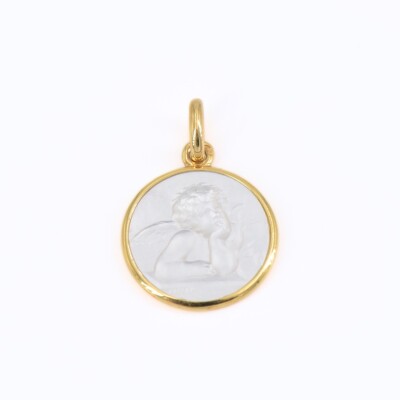 Médaille Ange Collection Lumière BECKER en or jaune 750 millièmes et nacre