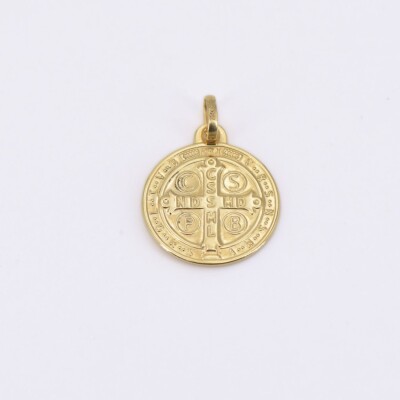 Médaille Saint-Benoît Collection Lumière en or jaune 750 millièmes