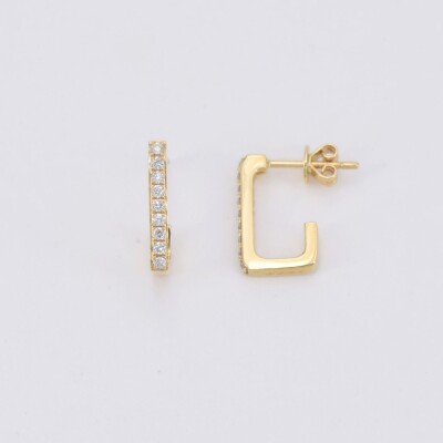 Créoles Collection Lumière en or jaune 750 millièmes et diamants