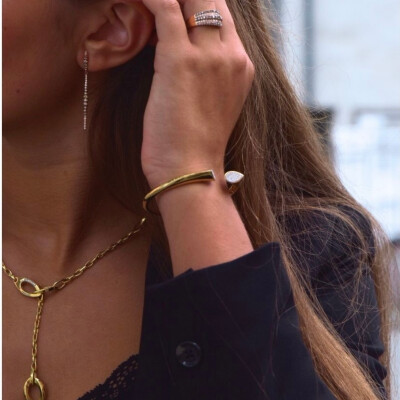 Bracelet Jonc Collection Lumière or jaune 750 millièmes et diamants