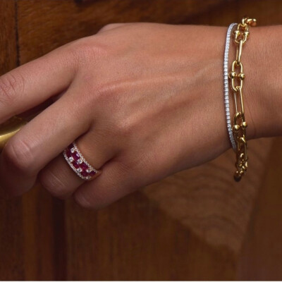 Bracelet Rivière Collection Lumière en or blanc 750 millièmes et diamants