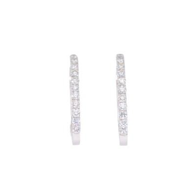 Créoles Collection Lumière en or blanc 750 millièmes et diamants