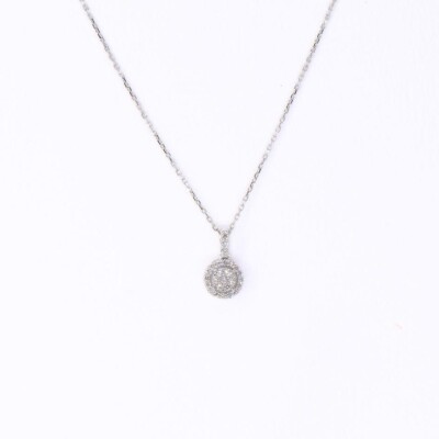 Pendentif Collection Lumière or blanc 750 millièmes et diamants