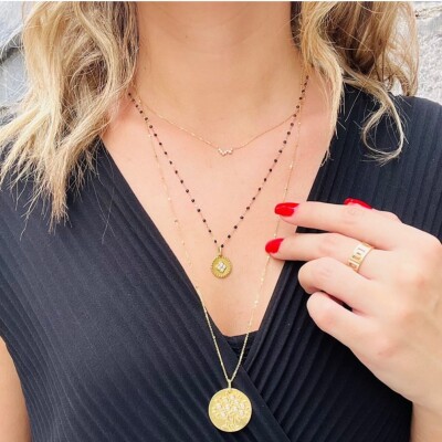 Médaille Arbre de vie Mely en or jaune 750 millièmes et diamants