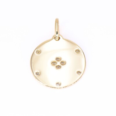 Médaille Mely Lucky or jaune 750 millièmes et diamants