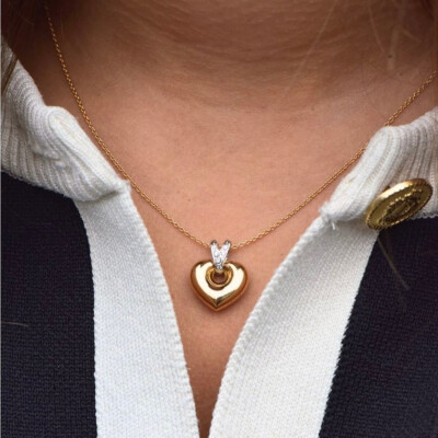 Pendentif Cœur Collection Lumière or jaune 750 millièmes et diamants