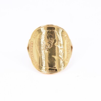Bague Pièce Napoléon Collection Poque Joaillier or jaune 750 millièmes