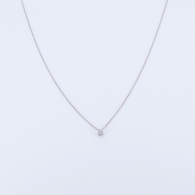 Collier Collection Poque Joaillier or blanc 750 millièmes et diamant 15 centièmes de carat