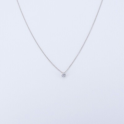 Collier Collection Poque Joaillier or blanc 750 millièmes et diamant 20 centièmes de carat