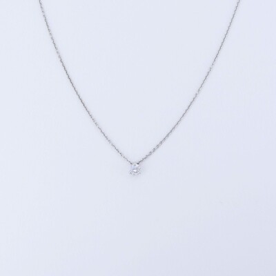 Collier Collection Poque Joaillier or blanc 750 millièmes et diamant 30 centièmes de carat