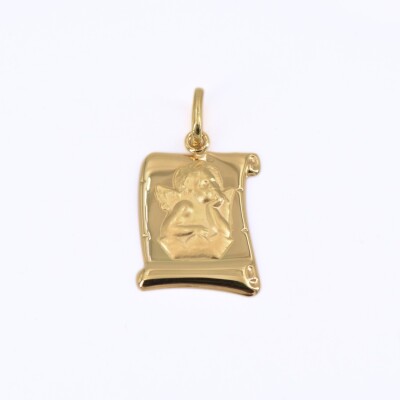 Médaille parchemin Ange en or jaune