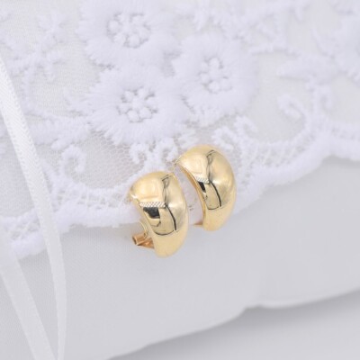 Boucles d'oreilles demies créoles lisses en or jaune