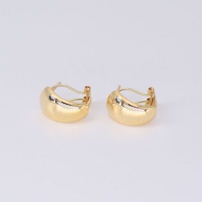 Boucles d'oreilles demies créoles lisses en or jaune