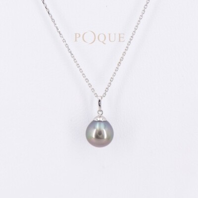 Pendentif Collection Lumière en or blanc 750 millièmes et Perle de TAHITI