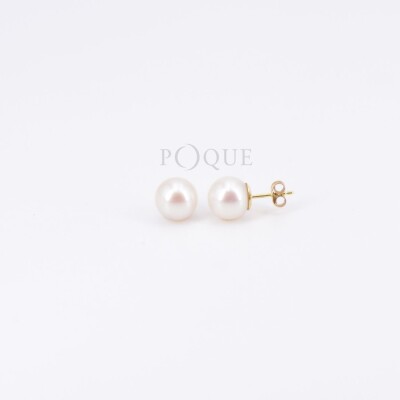 Boucles d'oreilles Poque Joaillier en or jaune 750 millièmes et perles de culture Eau douce