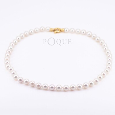 Collier Poque Joaillier Perles de culture AKOYA et or jaune 750 millièmes