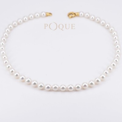 Collier Poque Joaillier perles de culture AKOYA et or jaune 750 millièmes