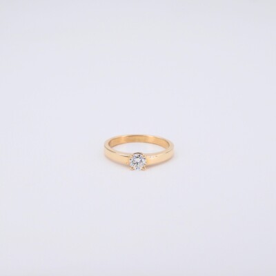 Bague de fiançailles solitaire Poque Joaillier or jaune 750 millièmes et diamant