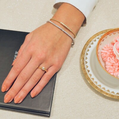 Bague de fiançailles solitaire Poque Joaillier or jaune 750 millièmes et diamant