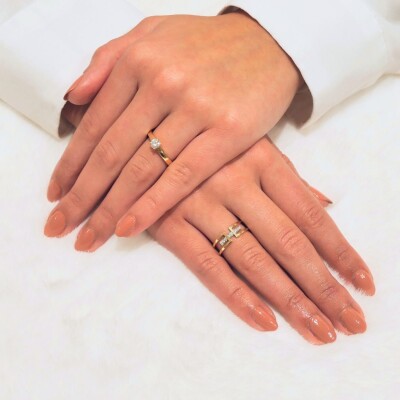 Bague de fiançailles solitaire Poque Joaillier or jaune 750 millièmes et diamant