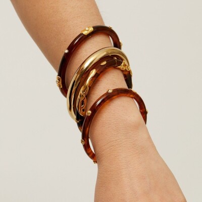 Bracelet Jonc collection COBRA Gas Bijoux, acétate ivoire