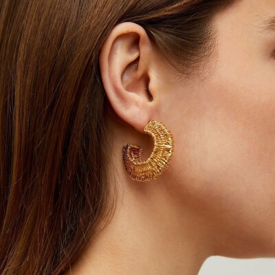 Boucles d'oreilles Créoles dorées Collection CROCUS FILEA Gas Bijoux