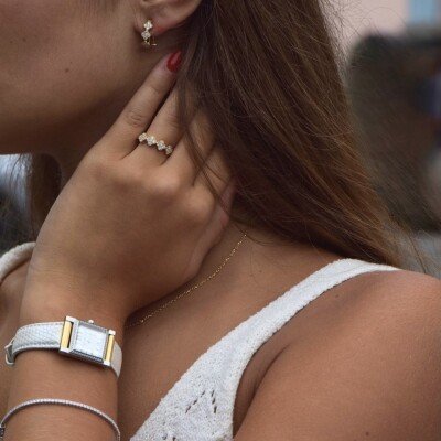 Bague Trèfle Ligne Vendôme Collection Lumière or jaune 750 millièmes et diamants