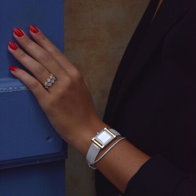 Bague Trèfle Ligne Vendôme Collection Lumière or jaune 750 millièmes et diamants