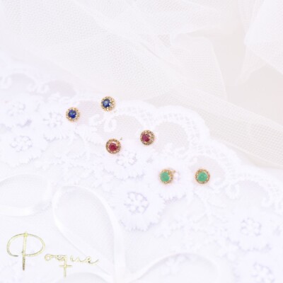 Boucles d'oreilles Collection Lumière or jaune 750 millièmes, saphirs et diamants