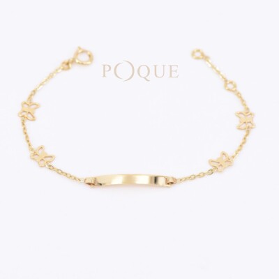 Gourmette papillons en or jaune