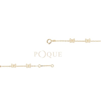 Gourmette papillons en or jaune