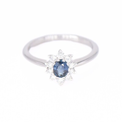 Bague Collection Lumière en or blanc 750 millièmes, saphir et diamants