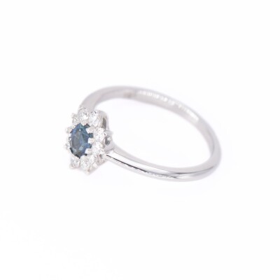 Bague Collection Lumière en or blanc 750 millièmes, saphir et diamants