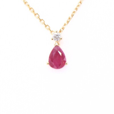 Collier Collection Lumière or jaune 750 millièmes, rubis et diamants