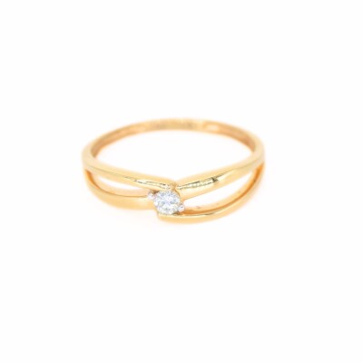 Solitaire Fantaisie Collection Lumière en or jaune 750 millièmes et diamant