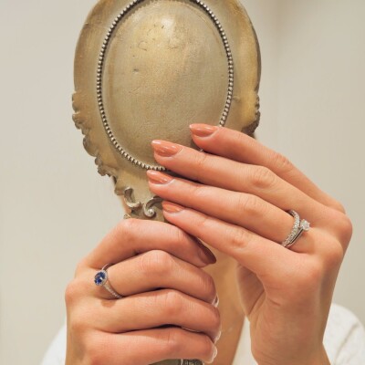 Bague Solitaire Poque Joaillier platine 950 millièmes et diamant