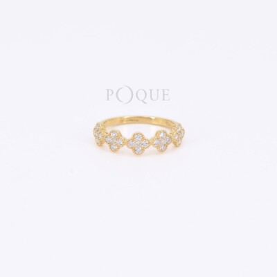 Bague Trèfles en or jaune et diamant