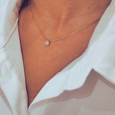 Collier bicolore Collection Poque Joaillier or jaune 750 millièmes et diamant 30 centièmes de carat